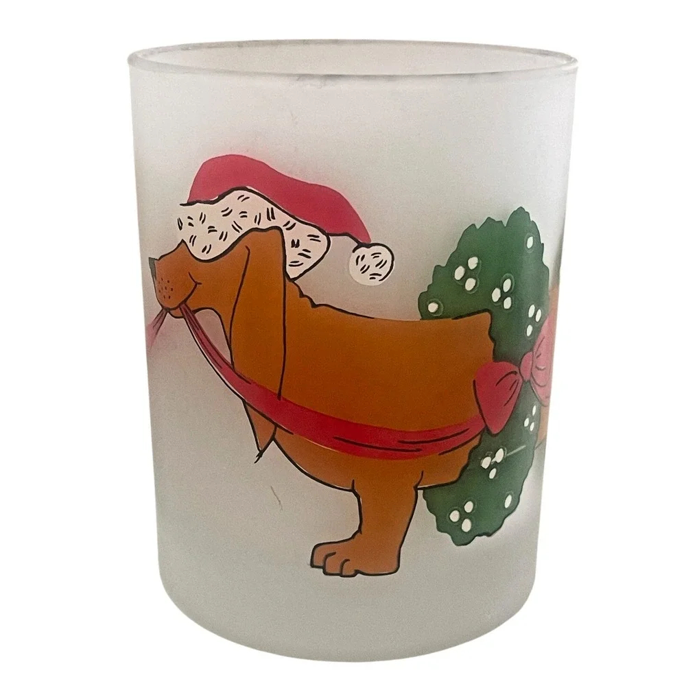 Neiman Marcus Christmas Dachshund Rocks Glasses Set of 3 Holiday Dog Tumblers